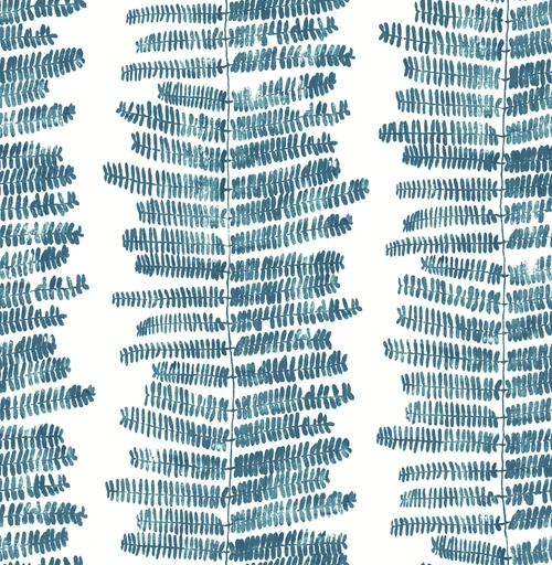 Lumis Blue Fern Stripe Wallpaper