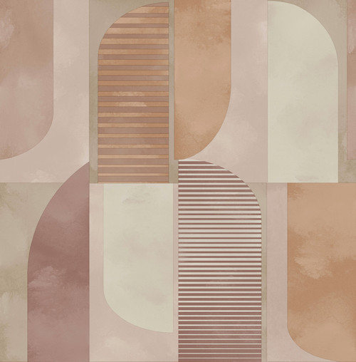 Otto Raspberry Abstract Geometric Wallpaper