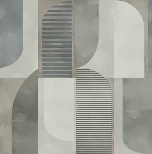 Otto Slate Abstract Geometric Wallpaper
