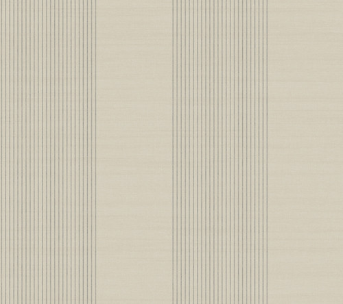 Archer Stripe Taupe Faux Linen Wallpaper