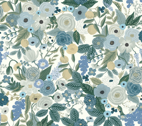 Garden Party Wallpaper Blues