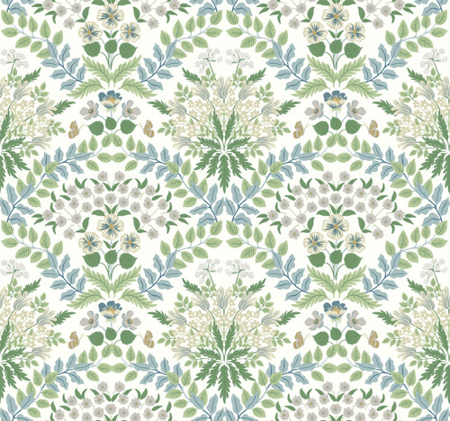 Bramble Wallpaper White/Blue