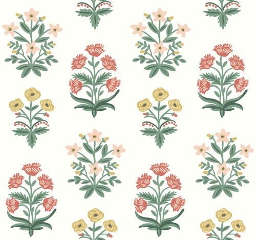 Mughal Rose Wallpaper White/Pink