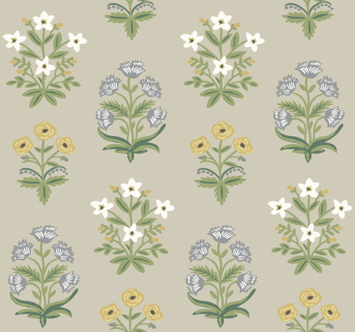 Mughal Rose Wallpaper Beige/Purple