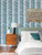 Lumis Blue Fern Stripe Wallpaper