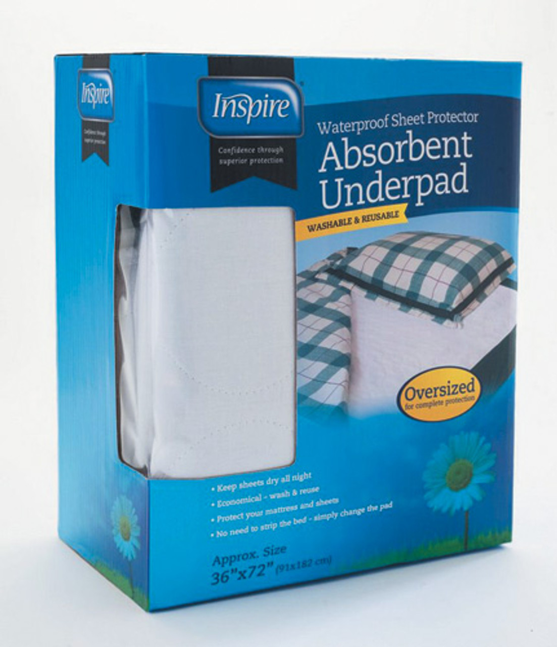 Inspire Washable and Reusable Incontinence Bed Pads