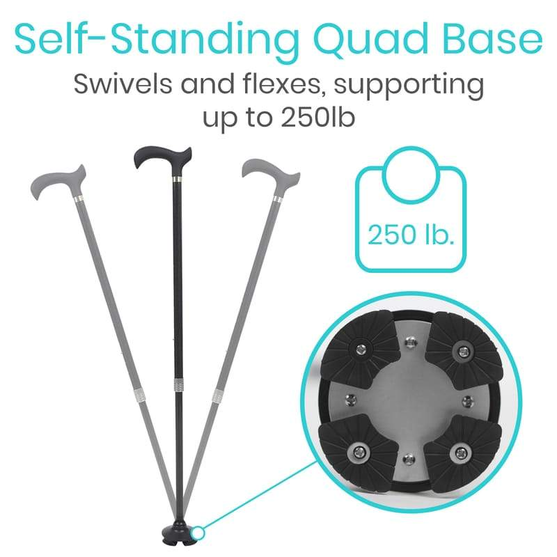 Carbon Fiber Standing Quad Cane Vive B&F Medical