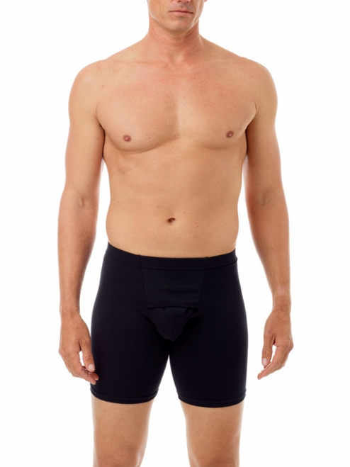  Men's Cotton Spandex and Inguinal Hernia prevention boxer XL/Black