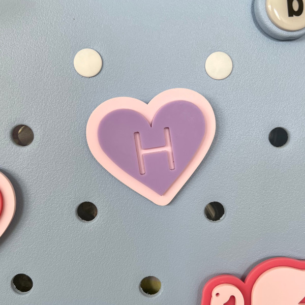 Heart Initial Bolt On Bag Charm Heart Initial Bolt On Bag Charm