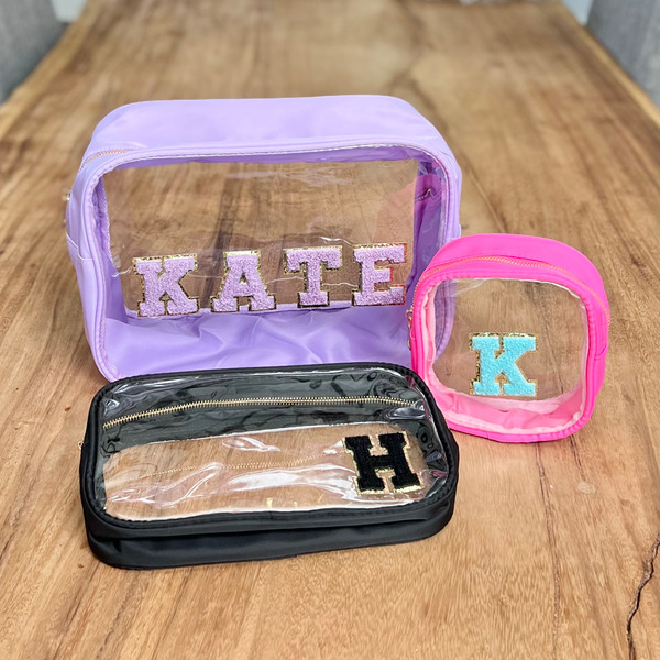 Nylon Bags with Two Clear Sides and  Patches