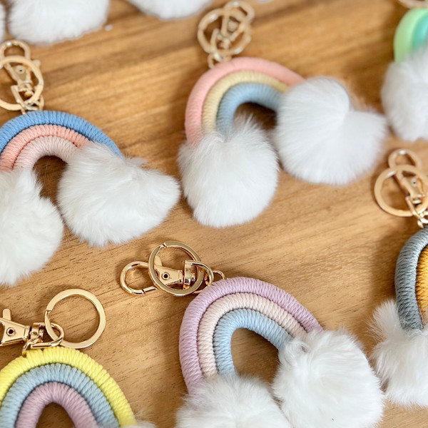 Fluffy Rainbow Keychain Fluffy Rainbow Keychain