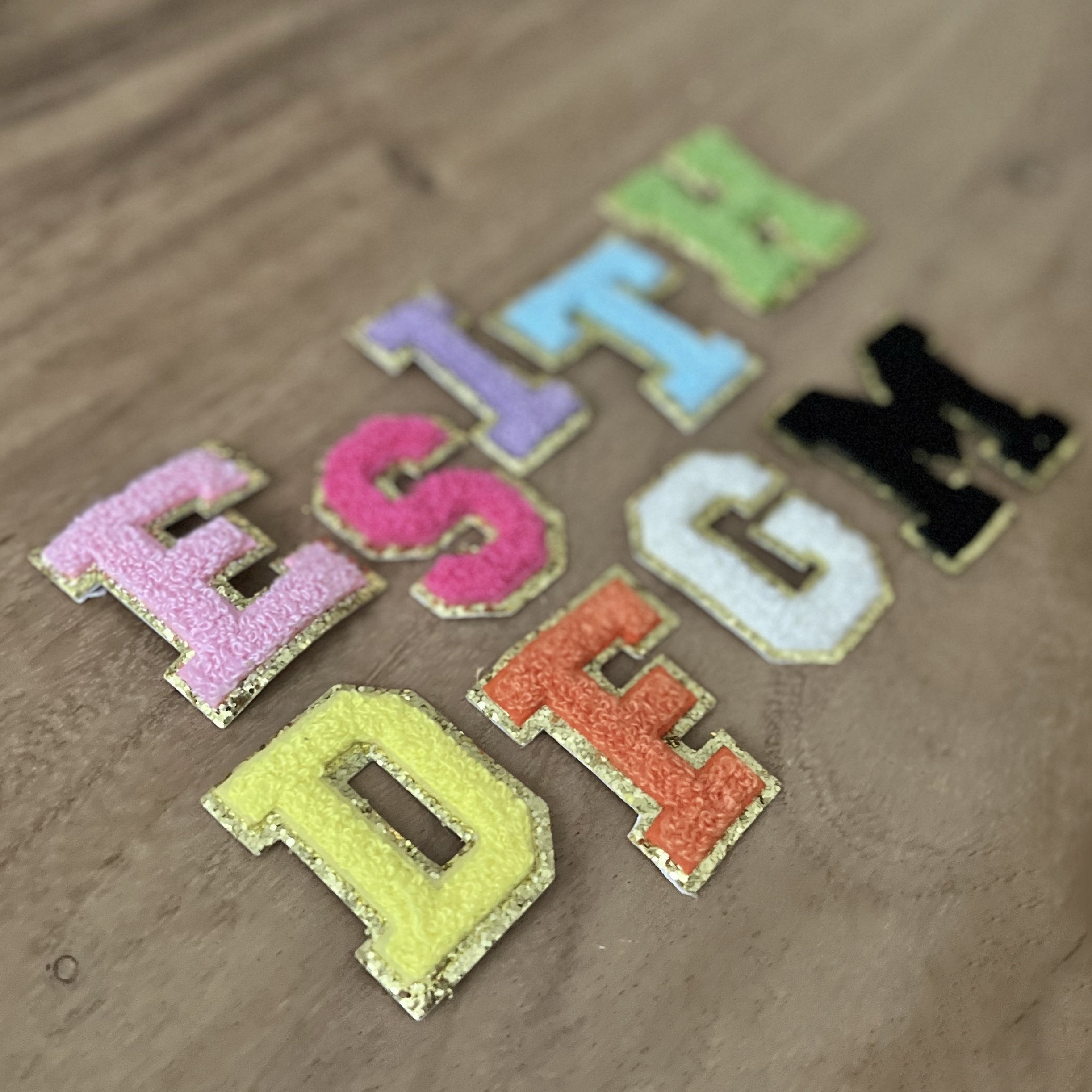 2.15 inches self-adhesive chenille letter patch