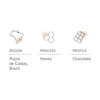Region: Poços de Caldas. Brazil Process: Honey. Profile: Chocolate