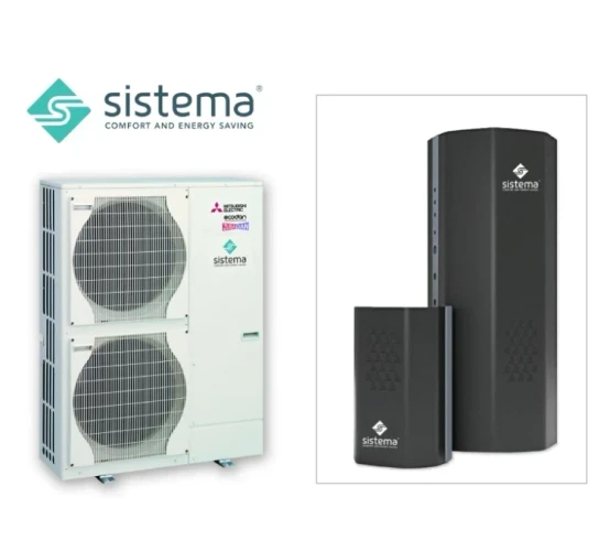 Pompă de căldură Mitsubishi Zubadan trifazată cu Hydrobox N23.