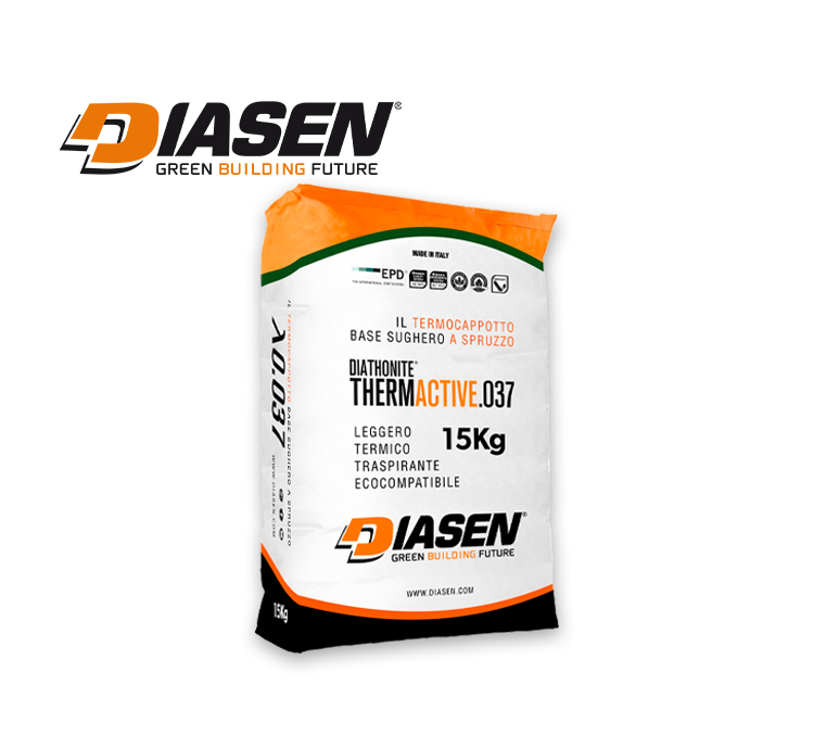 Diasen Diathonite Thermactive .037 - tencuială termoizolantă pe bază de plută