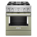 KitchenAid® 30'' Smart Commercial-Style Dual Fuel Range with 4 Burners KFDC500JAV