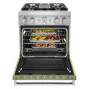KitchenAid® 30'' Smart Commercial-Style Dual Fuel Range with 4 Burners KFDC500JAV