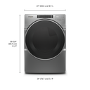 Whirlpool® 7.4 cu.ft Front Load Electric Dryer with Intiutitive Touch Controls, Steam Refresh Cycle YWED8620HC