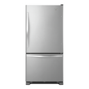 Whirlpool® 33-inches wide Bottom-Freezer Refrigerator with SpillGuard™ Glass Shelves - 22 cu. ft WRB322DMBM