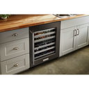 Kitchenaid® 24 Undercounter Wine Cellar with Glass Door and Metal-Front Racks KUWR314KBS