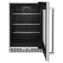 Kitchenaid® 24" Undercounter Refrigerator with Glass Door and Shelves with Metallic Accents KURR314KSS