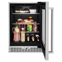 Kitchenaid® 24 Undercounter Refrigerator with Glass Door and Shelves with Metallic Accents KURR314KSS