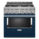 KitchenAid® 36'' Smart Commercial-Style Gas Range with 6 Burners KFGC506JIB