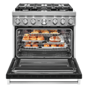 KitchenAid® 36'' Smart Commercial-Style Dual Fuel Range with 6 Burners KFDC506JBK