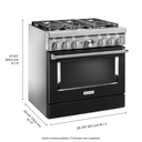 KitchenAid® 36'' Smart Commercial-Style Dual Fuel Range with 6 Burners KFDC506JBK