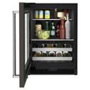 Kitchenaid® 24" Beverage Center with Glass Door and Metal-Front Racks and PrintShield™ Finish KUBL314KBS