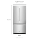 Kitchenaid® 22 Cu. Ft. 33-Inch Width Standard Depth French Door Refrigerator with Interior Dispenser KRFF302ESS