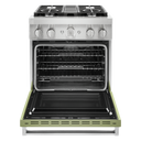 KitchenAid® 30'' Smart Commercial-Style Dual Fuel Range with 4 Burners KFDC500JAV