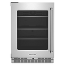 Kitchenaid® 24 Undercounter Refrigerator with Glass Door and Shelves with Metallic Accents KURL314KSS