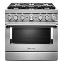 KitchenAid® 36'' Smart Commercial-Style Dual Fuel Range with 6 Burners KFDC506JSS