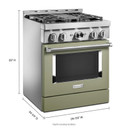 KitchenAid® 30'' Smart Commercial-Style Gas Range with 4 Burners KFGC500JAV
