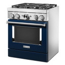 KitchenAid® 30'' Smart Commercial-Style Dual Fuel Range with 4 Burners KFDC500JIB