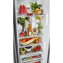 Kitchenaid® 22.6 cu ft. Counter-Depth Side-by-Side Refrigerator with Exterior Ice and Water and PrintShield™ finish KRSC703HPS