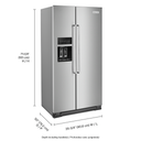 Kitchenaid® 22.6 cu ft. Counter-Depth Side-by-Side Refrigerator with Exterior Ice and Water and PrintShield™ finish KRSC703HPS