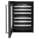 Kitchenaid® 24" Undercounter Wine Cellar with Glass Door and Metal-Front Racks KUWL314KBS