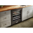 Kitchenaid® 24 Undercounter Wine Cellar with Glass Door and Metal-Front Racks KUWL314KBS