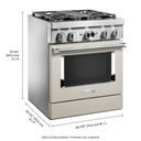 KitchenAid® 30'' Smart Commercial-Style Dual Fuel Range with 4 Burners KFDC500JMH