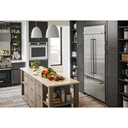 Kitchenaid® 24.2 Cu. Ft. 42" Width Built-In Stainless French Door Refrigerator with Platinum Interior Design KBFN502ESS