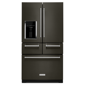 Kitchenaid® 25.8 Cu. Ft. 36 Multi-Door Freestanding Refrigerator with Platinum Interior Design and PrintShield™ Finish KRMF706EBS
