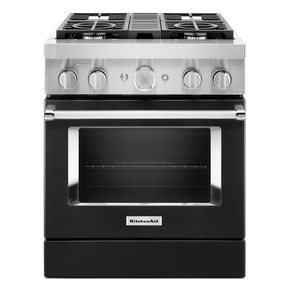 KitchenAid® 30'' Smart Commercial-Style Dual Fuel Range with 4 Burners KFDC500JBK