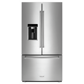 Kitchenaid® 23.8 cu. ft. 36 Counter-Depth French Door Platinum Interior Refrigerator with PrintShield™ Finish KRFC704FPS