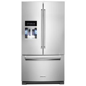 Kitchenaid® 26.8 Cu. Ft. Standard-Depth French Door Refrigerator with Exterior Ice and Water Dispenser KRFF577KPS