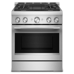 KitchenAid® 30-Inch 4 Burner Commercial-Style Gas Range with No Preheat Air Fry Mode KFGS930SSS