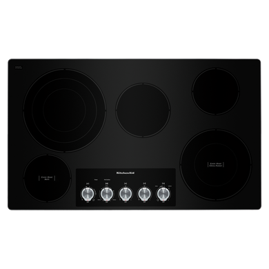 Kitchenaid® 36" Electric Cooktop with 5 Elements and Knob Controls KCES556HSS