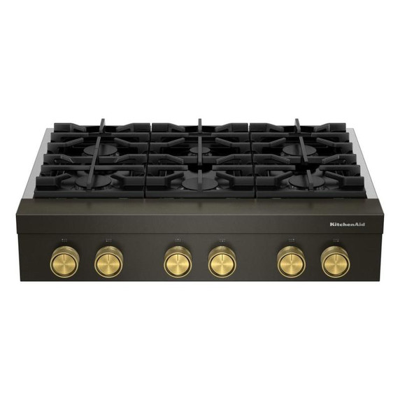 KitchenAid® 36-inch 6-Burner Gas Commercial-Style Rangetop KCGK936TBE