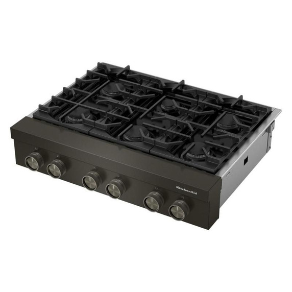 KitchenAid® 36-inch 6-Burner Gas Commercial-Style Rangetop KCGK936TBE
